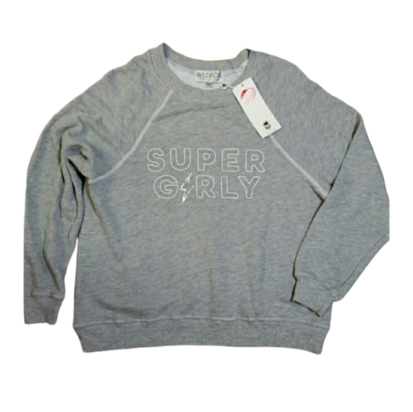 Wildfox Tops - Wildfox Super Girly Oversized Sweatshirt Women's Size Small NWT Grey